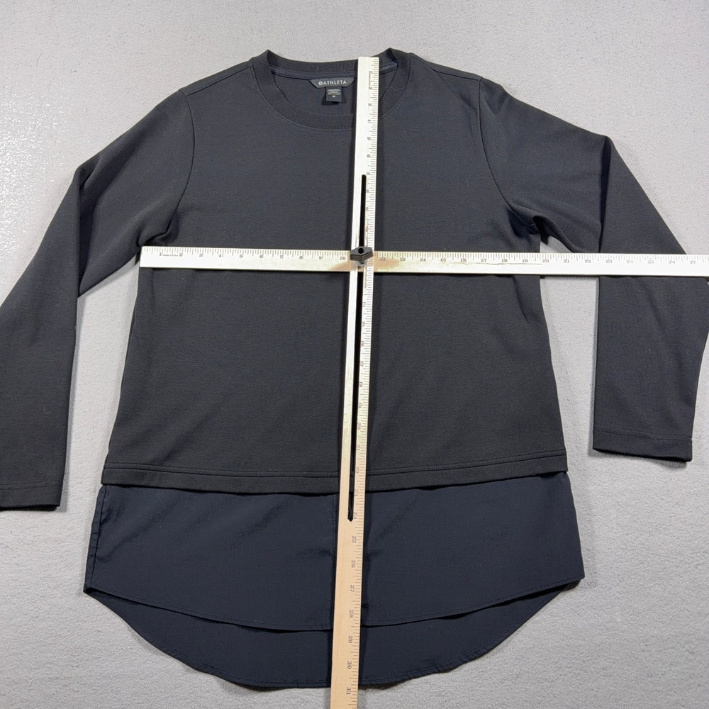 Athleta Gallery Top 2.0 Women Medium Layered Mixed Media Black Minimalist Casual - Picture 4 of 10
